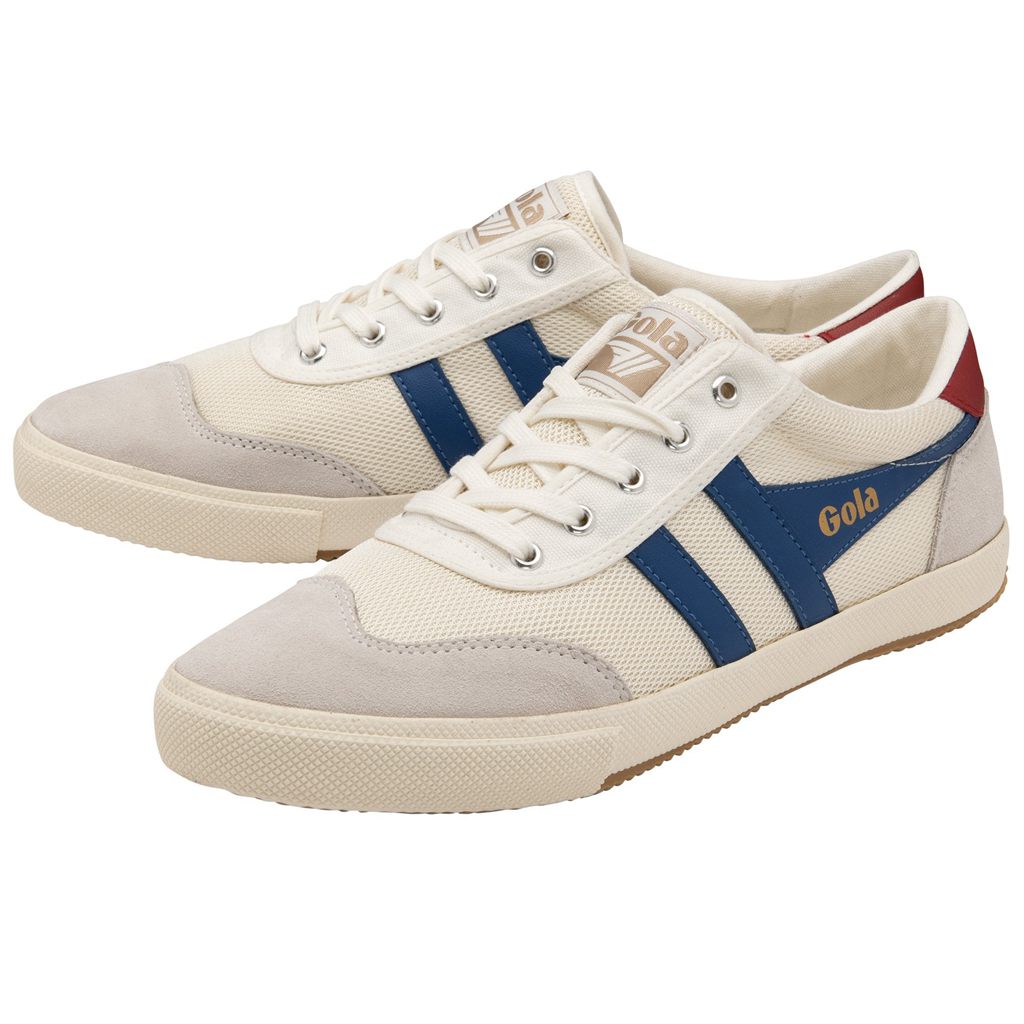 Gola Classics Badminton Mesh Plimsoll Sneakers Blancas Azules Rojas Oscuro España | YHF-814307