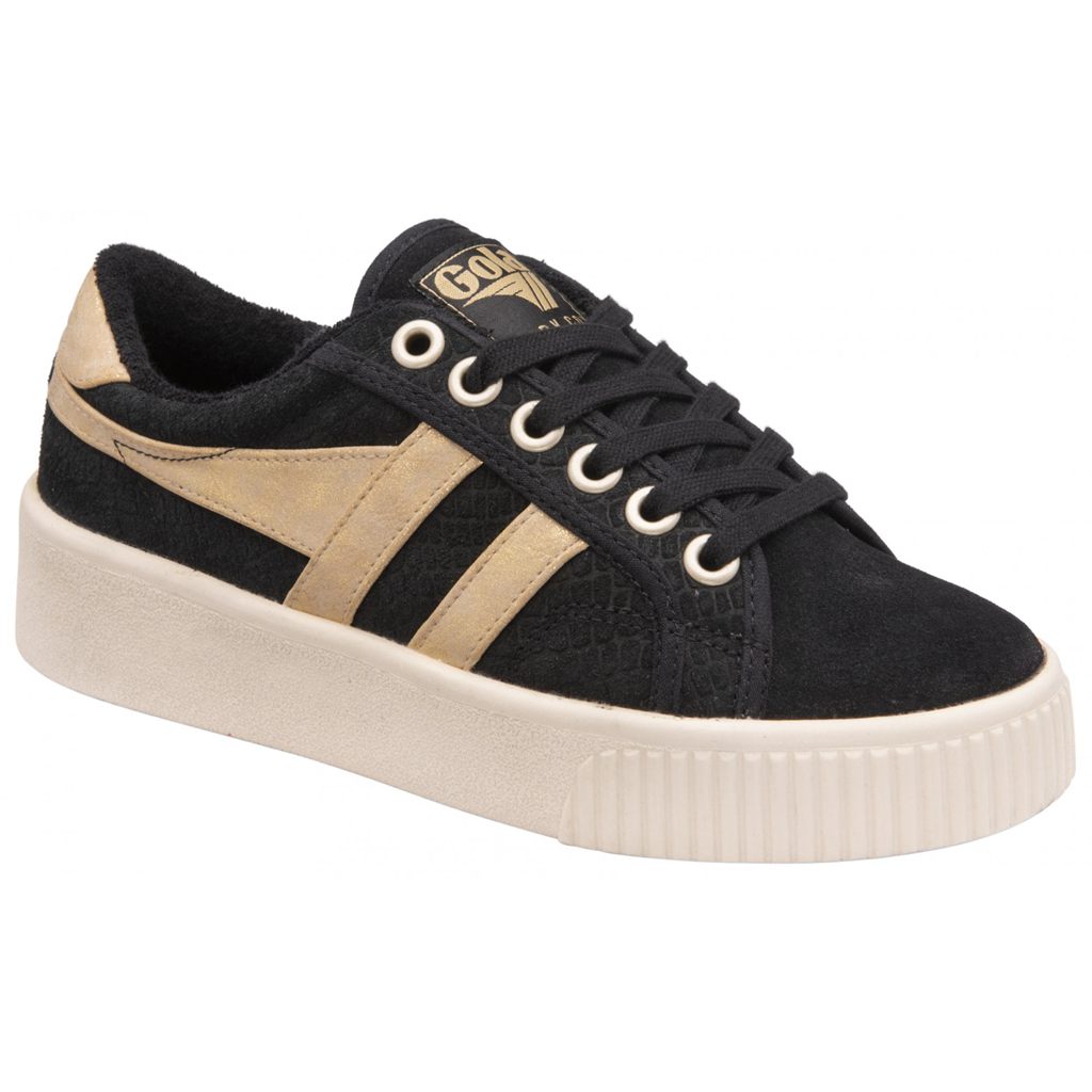 Gola Classics Baseline Mark Cox Mirror Shoes Negras Doradas España | OIS-652138