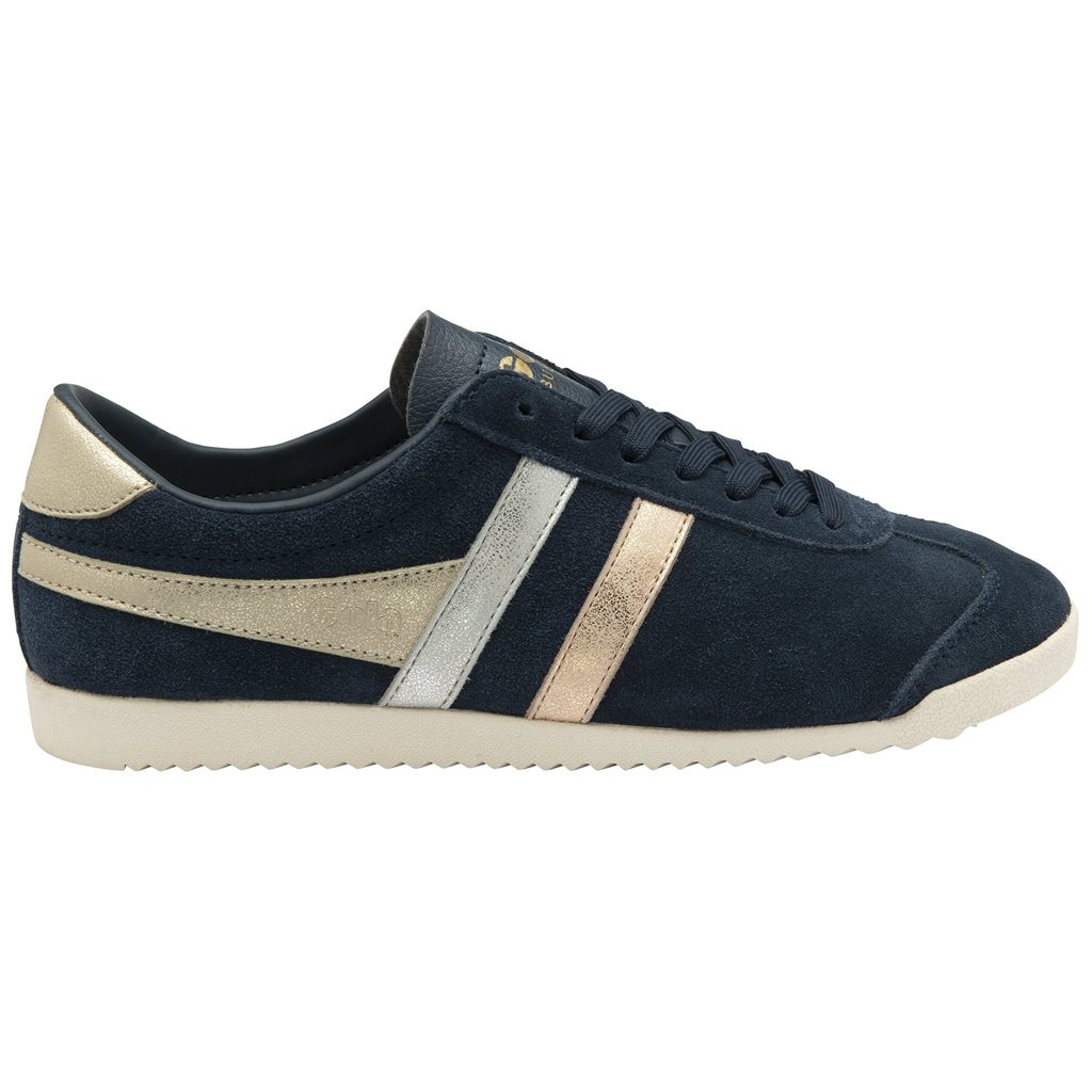 Gola Classics Bullet Mirror Trident Sneakers Azul Marino Plateadas Doradas España | HCB-908716