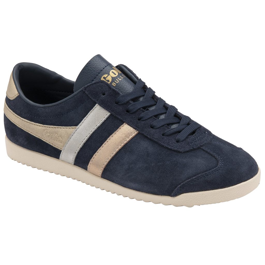 Gola Classics Bullet Mirror Trident Sneakers Azul Marino Plateadas Doradas España | HCB-908716