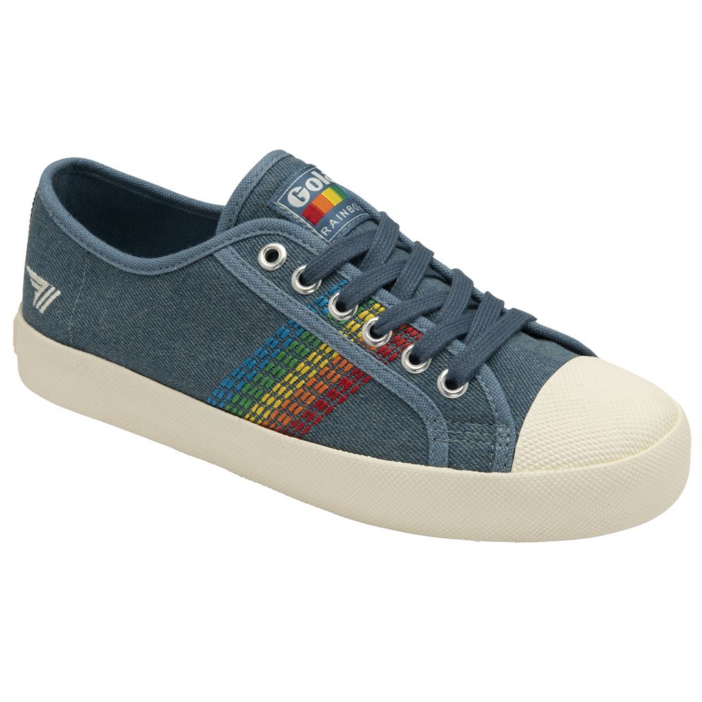 Gola Classics Coaster Rainbow Stitch Shoes Denim Multi España | NBK-314920