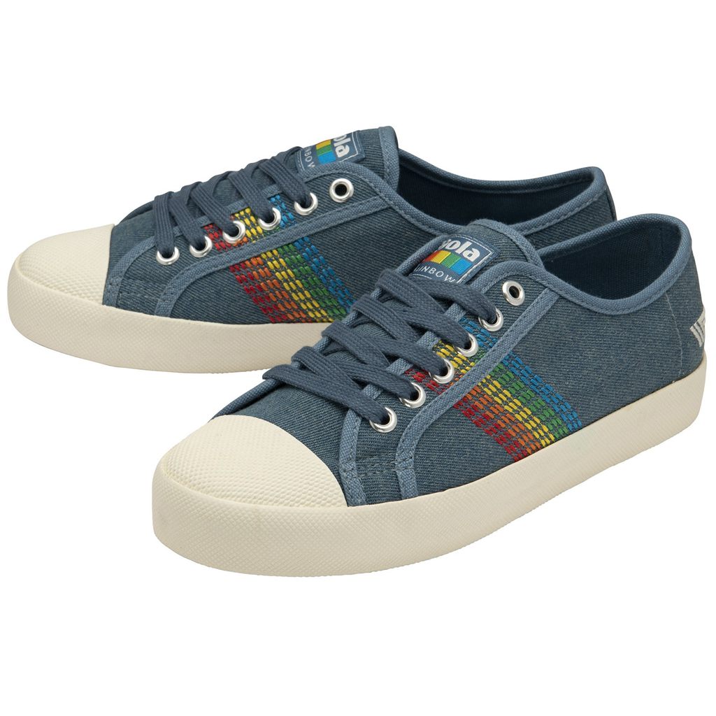 Gola Classics Coaster Rainbow Stitch Shoes Denim Multi España | NBK-314920