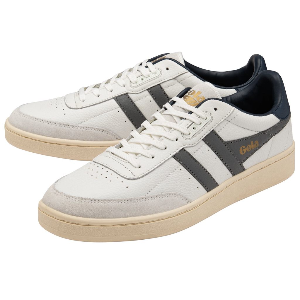 Gola Classics Contact Leather Sneakers Blancas Azul Marino España | SAB-307619