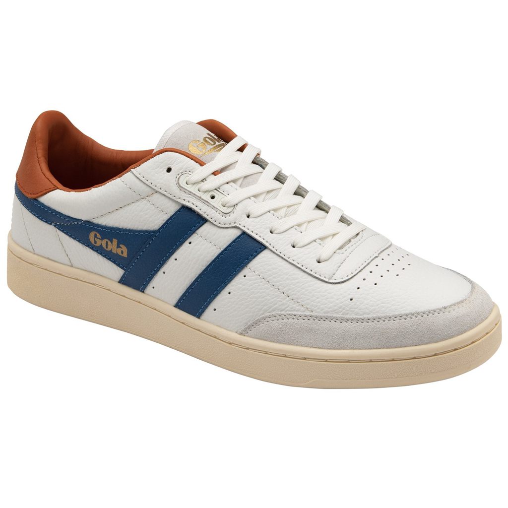 Gola Classics Contact Leather Sneakers Blancas Azules Naranjas España | XWQ-845360