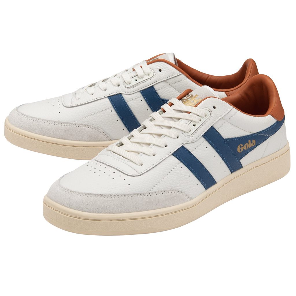 Gola Classics Contact Leather Sneakers Blancas Azules Naranjas España | XWQ-845360
