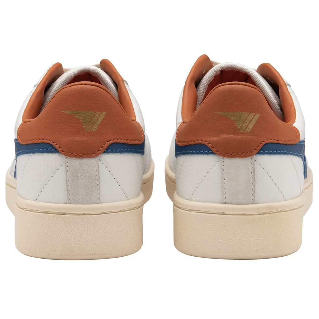 Gola Classics Contact Leather Sneakers Blancas Azules Naranjas España | XWQ-845360