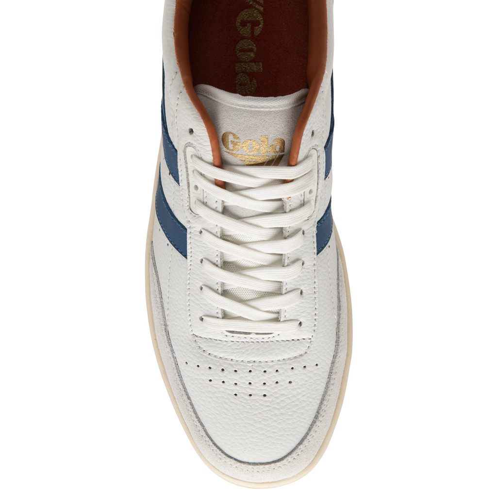 Gola Classics Contact Leather Sneakers Blancas Azules Naranjas España | XWQ-845360