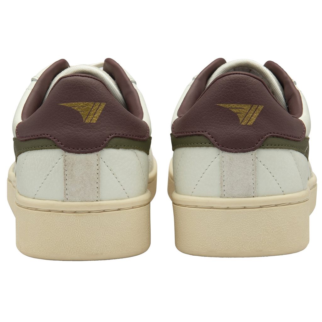 Gola Classics Contact Leather Sneakers Blancas Kaki Burdeos España | DPI-176235
