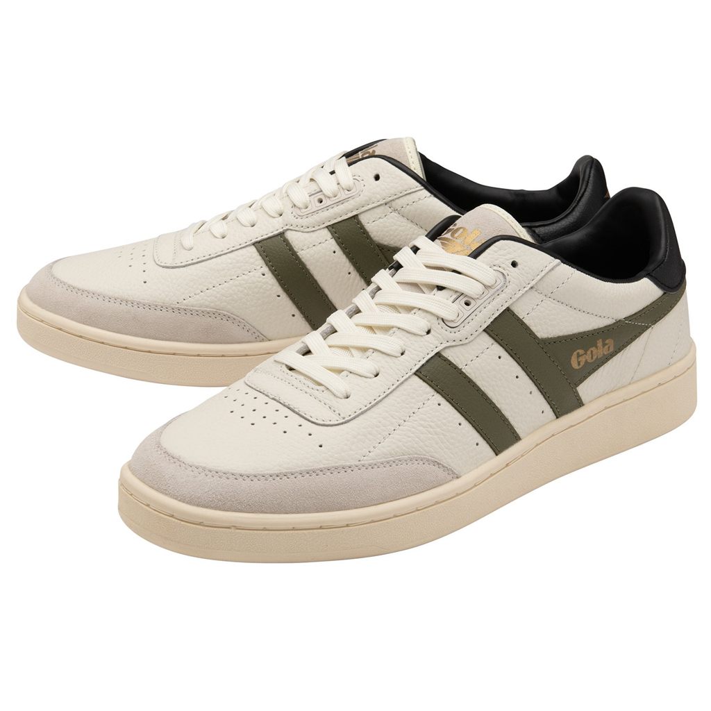 Gola Classics Contact Leather Sneakers Blancas Kaki Negras España | UMO-028513