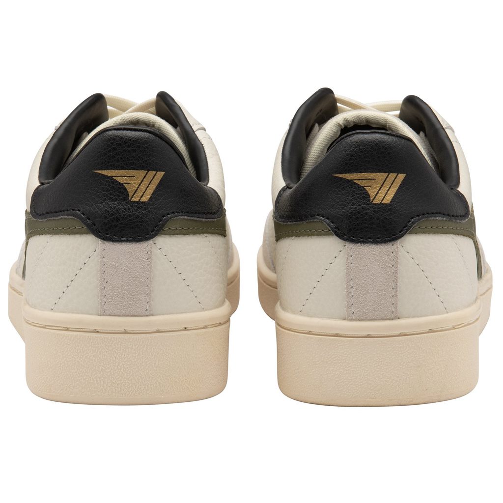 Gola Classics Contact Leather Sneakers Blancas Kaki Negras España | UMO-028513