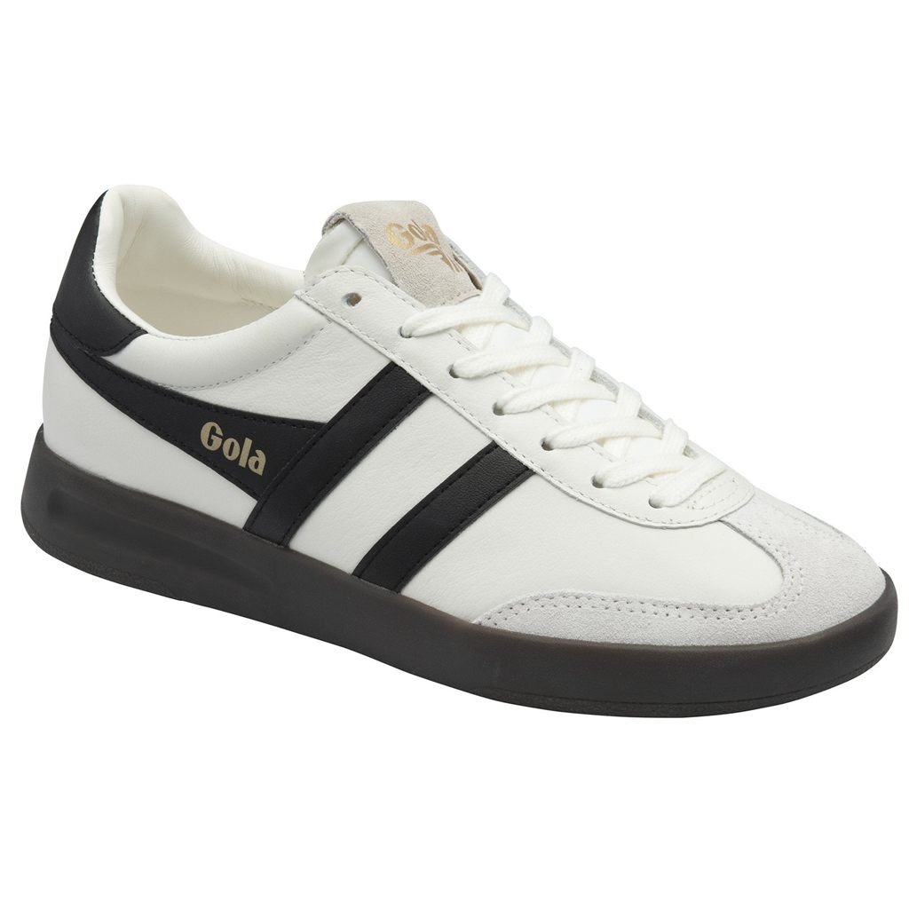 Gola Classics Cyclone Leather Sneakers Blancas Negras Verde Menta España | VBQ-814523