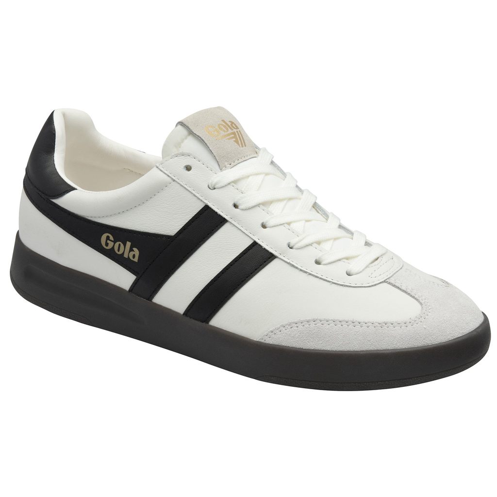 Gola Classics Cyclone Leather Sneakers Blancas Negras Verde Menta España | OSY-498372