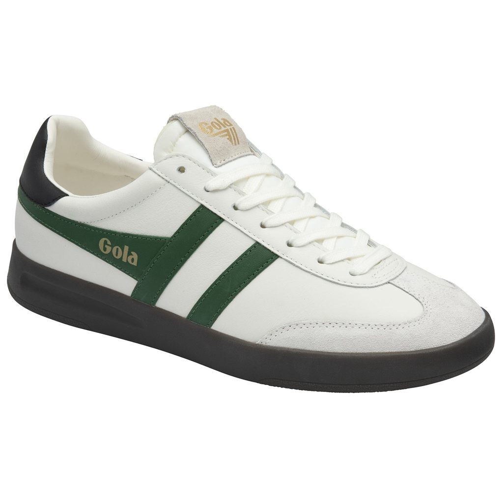 Gola Classics Cyclone Leather Sneakers Blancas Negras Verde Menta España | PGQ-284196