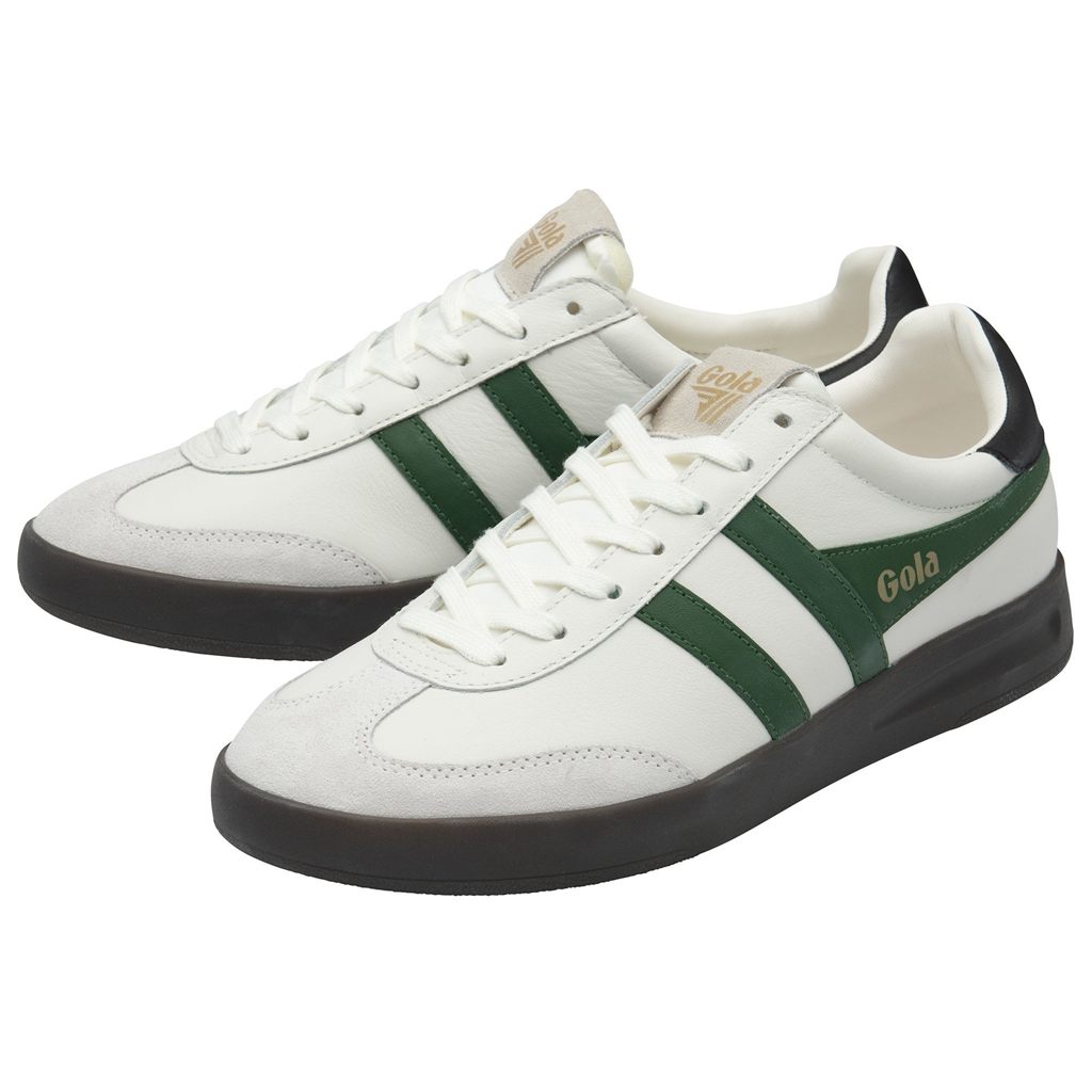 Gola Classics Cyclone Leather Sneakers Blancas Negras Verde Menta España | PGQ-284196