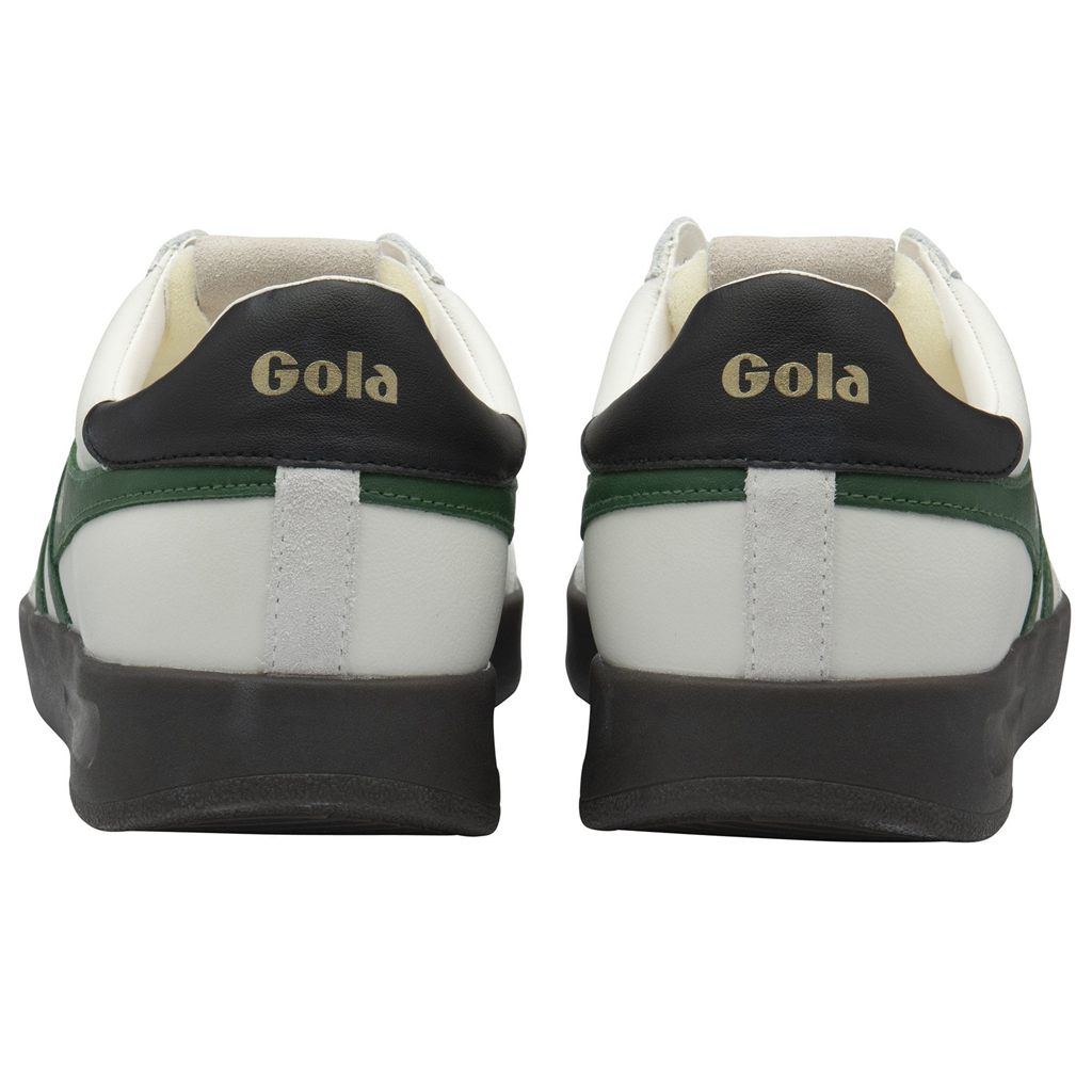 Gola Classics Cyclone Leather Sneakers Blancas Negras Verde Menta España | PGQ-284196