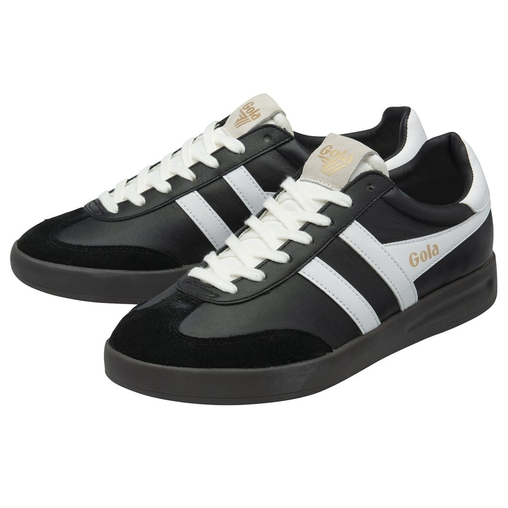 Gola Classics Cyclone Leather Sneakers Negras Blancas Verde Menta España | ZEM-081659