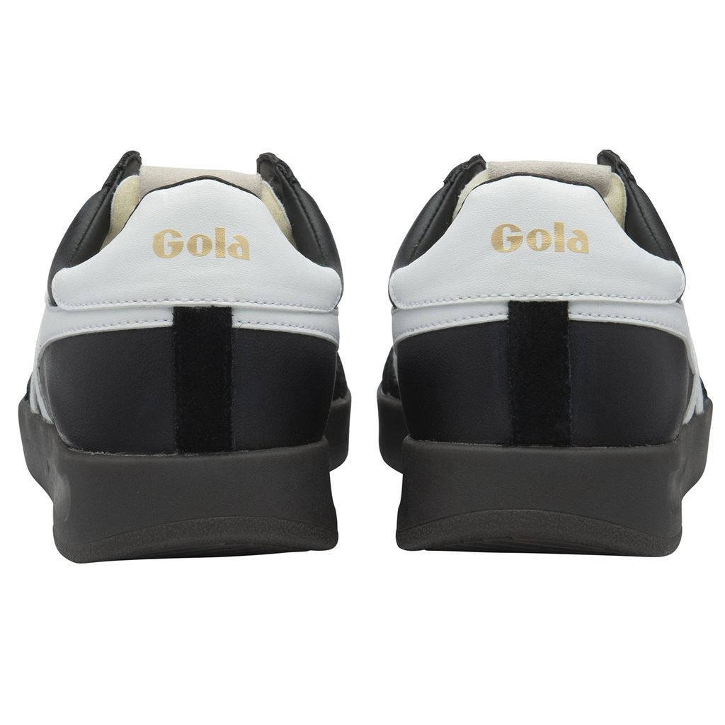 Gola Classics Cyclone Leather Sneakers Negras Blancas Verde Menta España | ZEM-081659