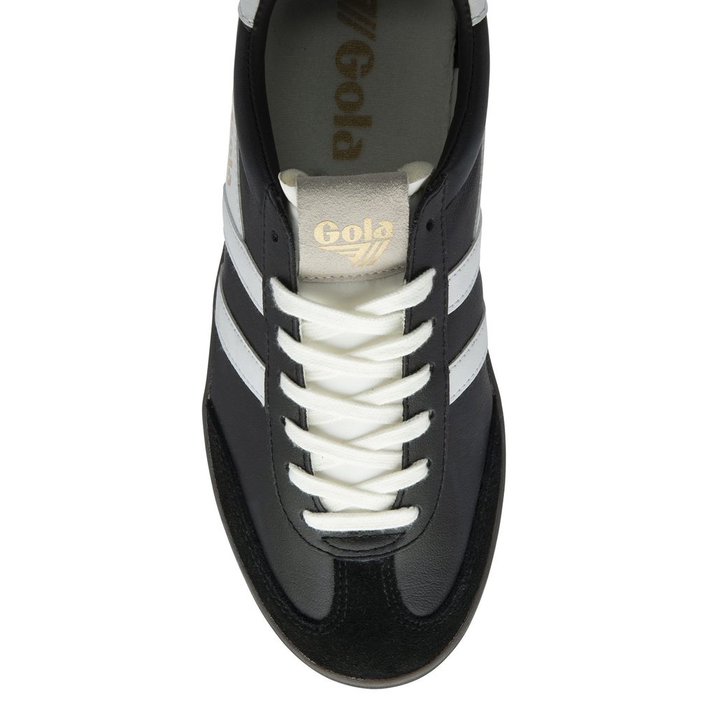Gola Classics Cyclone Leather Sneakers Negras Blancas Verde Menta España | ZEM-081659