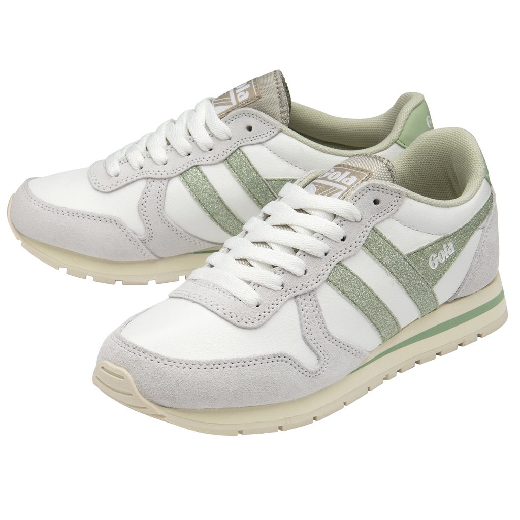 Gola Classics Daytona Glitter Sneakers Blancas Verde Claro España | IJH-537096