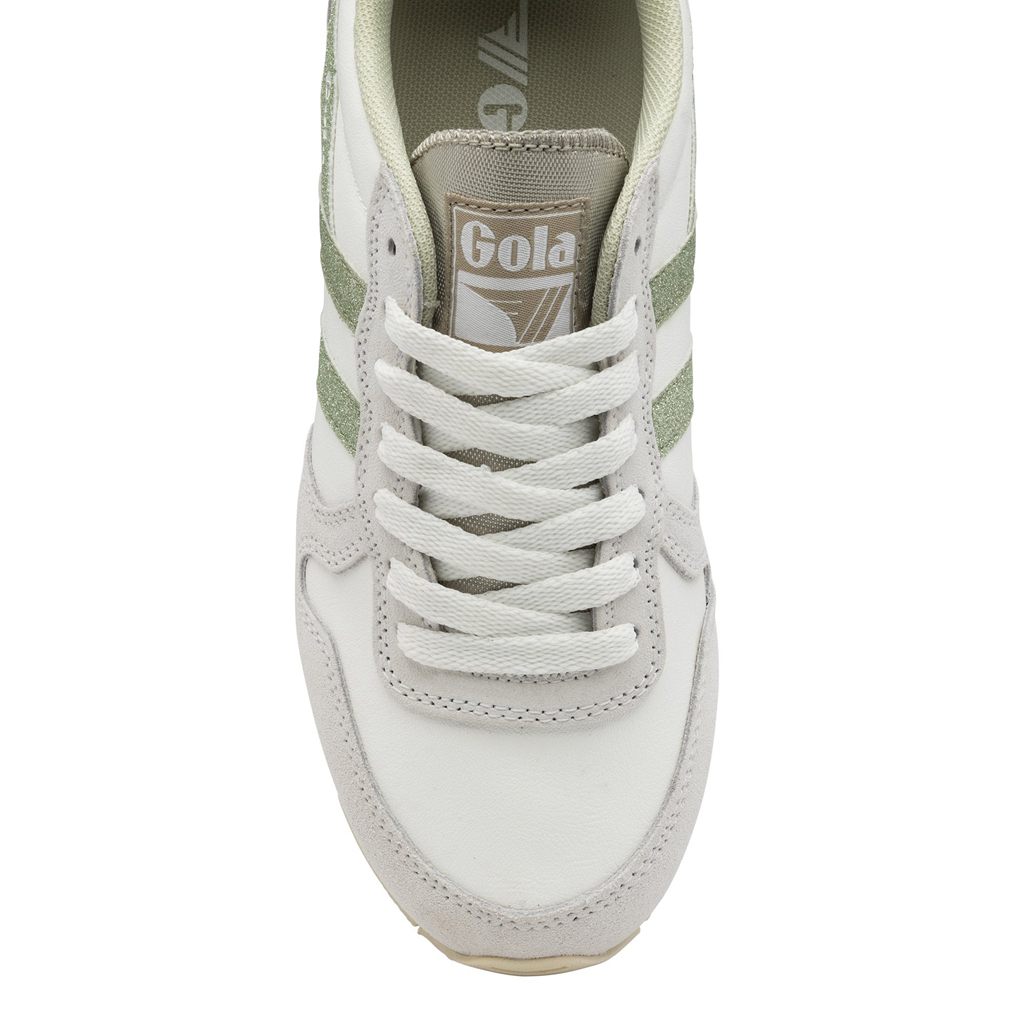 Gola Classics Daytona Glitter Sneakers Blancas Verde Claro España | IJH-537096
