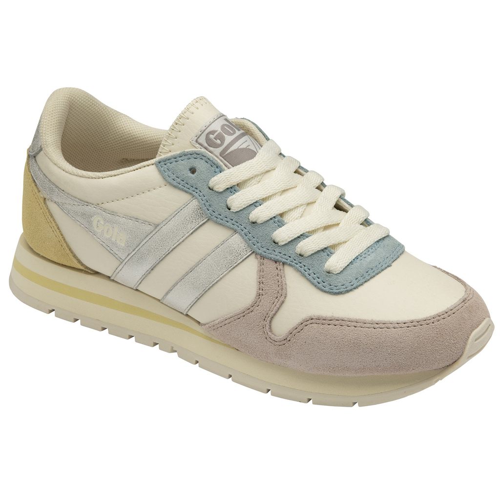 Gola Classics Daytona Quadrant Sneakers Blancas Plateadas Limón España | YRF-139204