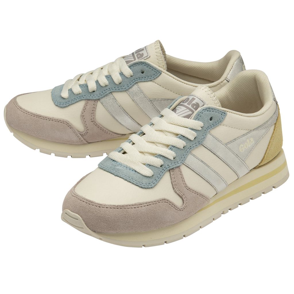 Gola Classics Daytona Quadrant Sneakers Blancas Plateadas Limón España | YRF-139204
