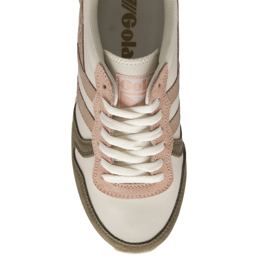 Gola Classics Daytona Quadrant Sneakers Blancas Kaki Rosas Doradas España | PDO-739580