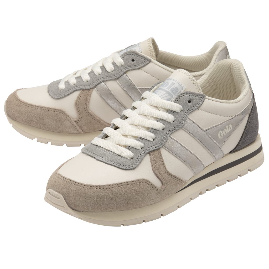 Gola Classics Daytona Quadrant Sneakers Blancas Gris Plateadas España | SEJ-210384