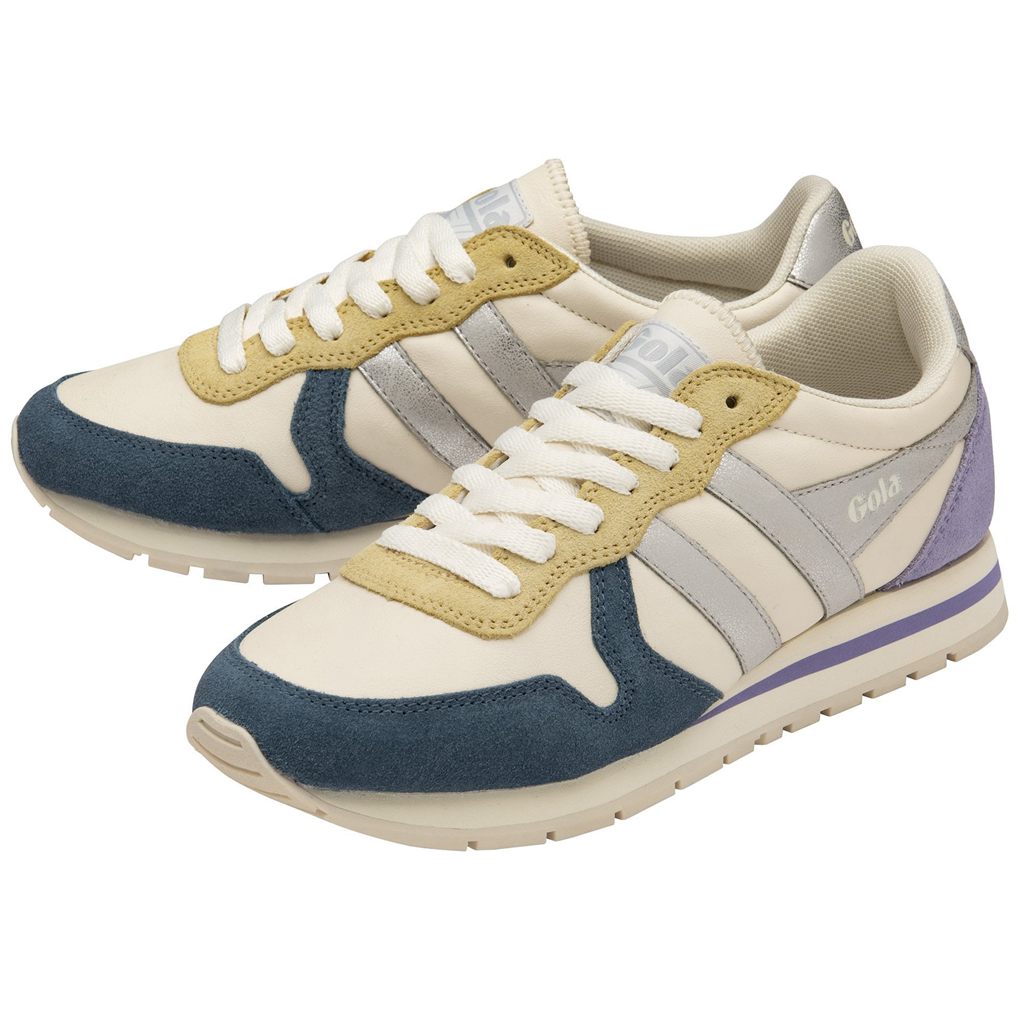 Gola Classics Daytona Quadrant Sneakers Blancas Plateadas Lavanda España | LCX-573298