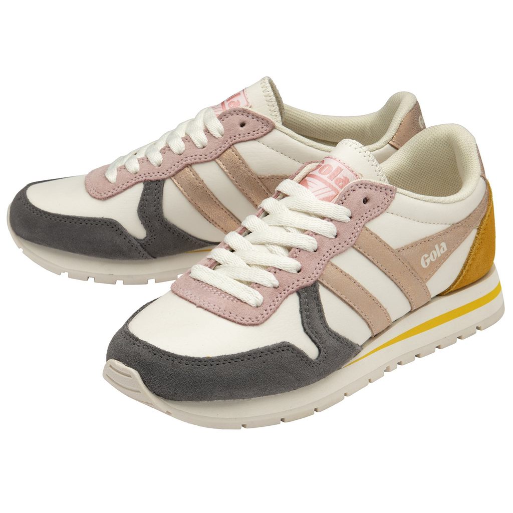 Gola Classics Daytona Quadrant Sneakers Blancas Rosas Doradas España | MUV-017843