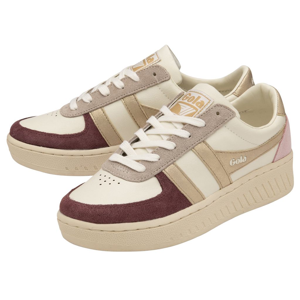 Gola Classics Grandslam Quadrant Sneakers Blancas Doradas Rosas España | VBA-038762