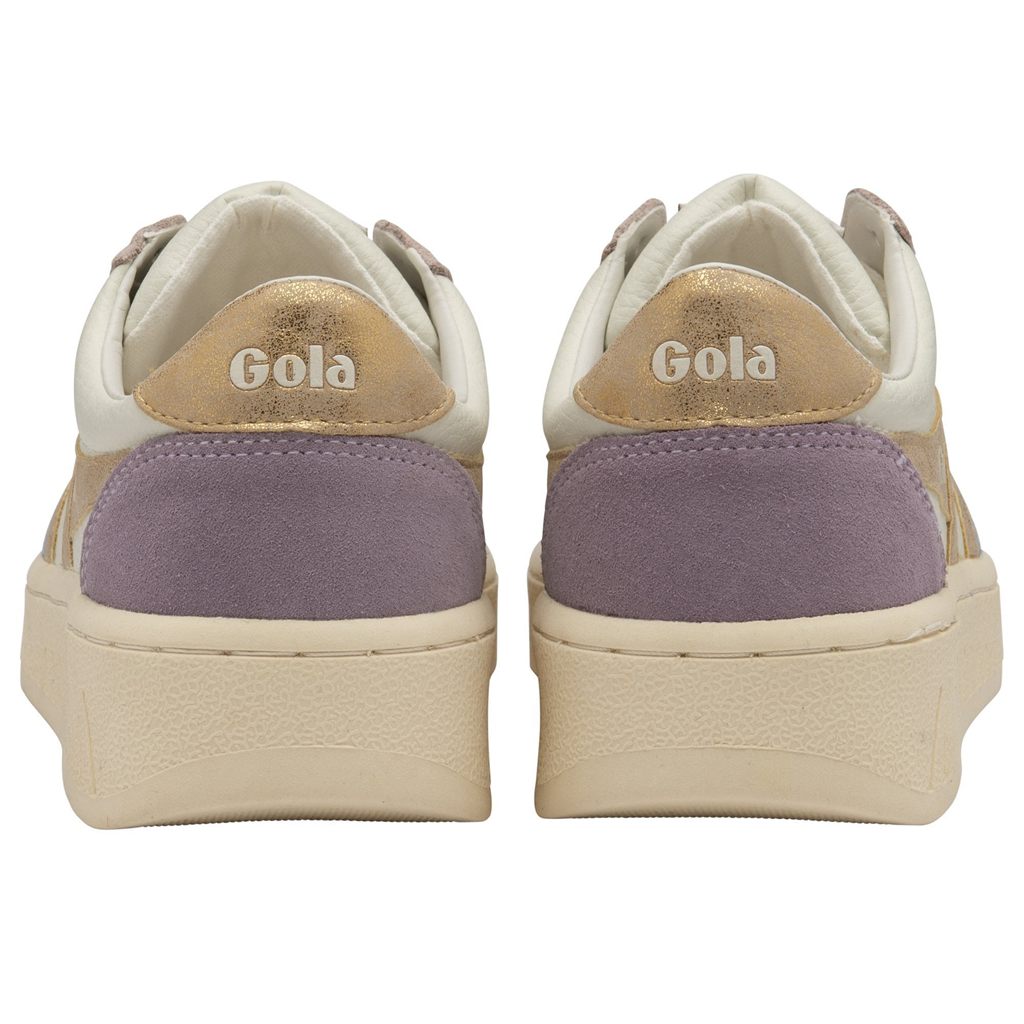 Gola Classics Grandslam Quadrant Sneakers Blancas Azules Doradas España | MET-096742