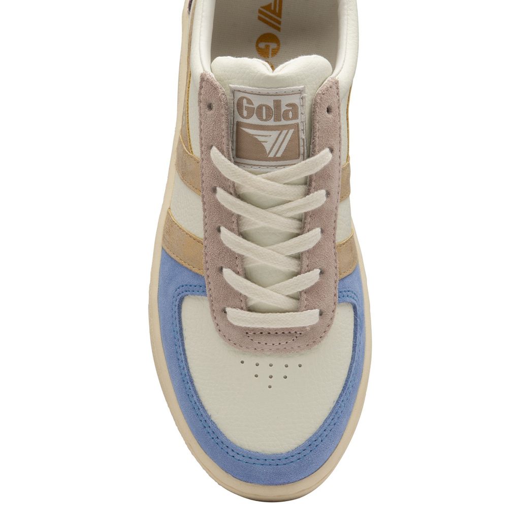 Gola Classics Grandslam Quadrant Sneakers Blancas Azules Doradas España | MET-096742