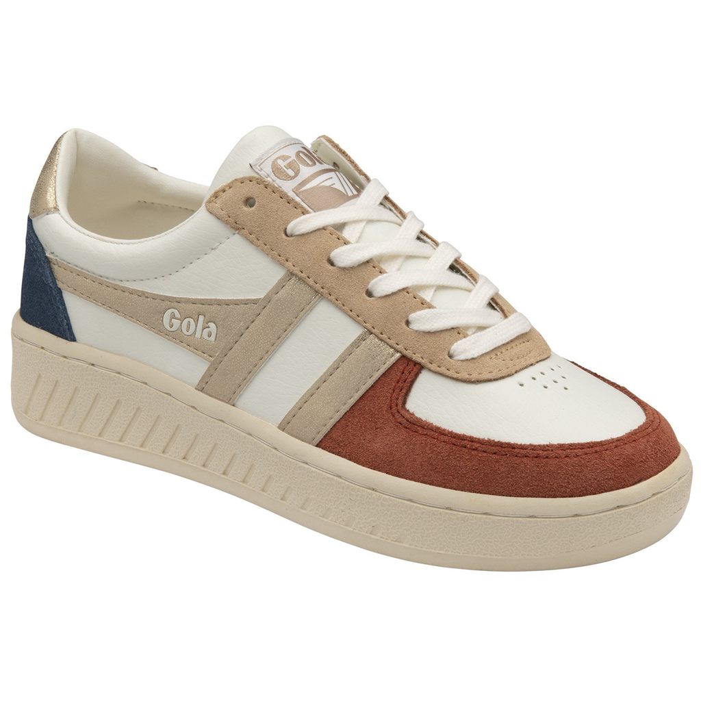 Gola Classics Grandslam Quadrant Sneakers Blancas Naranjas Doradas España | VZW-680129