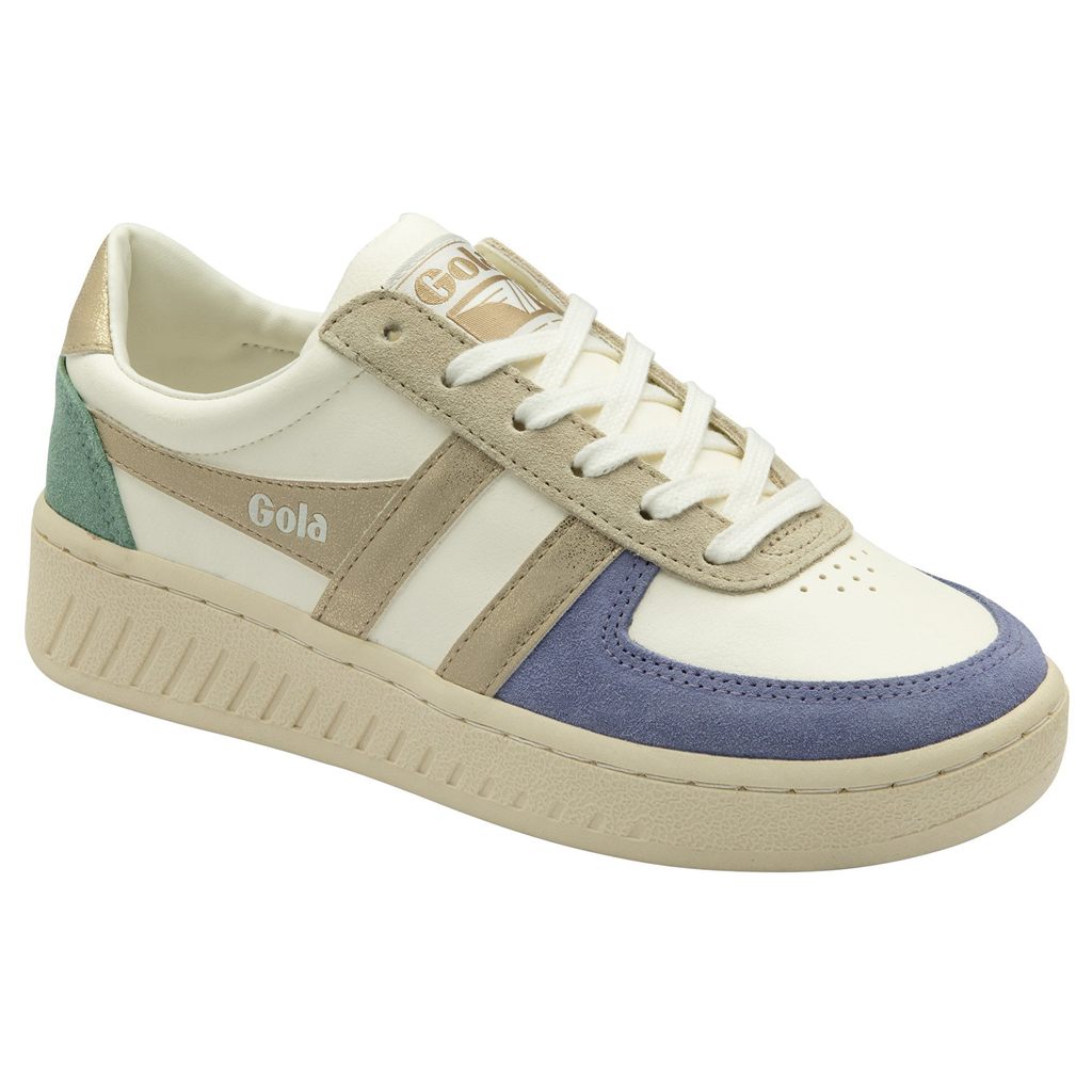 Gola Classics Grandslam Quadrant Sneakers Blancas Lavanda Doradas Verde España | XWP-596478