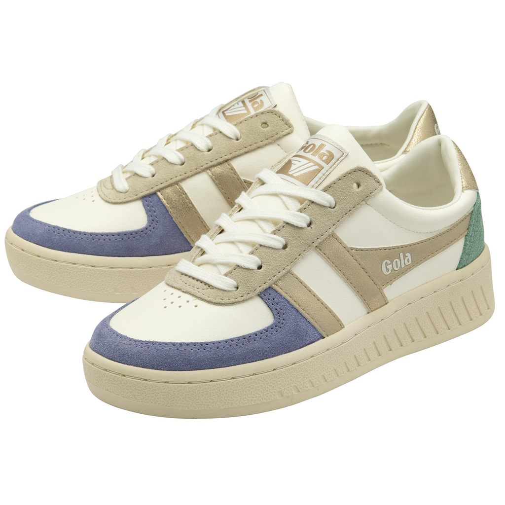Gola Classics Grandslam Quadrant Sneakers Blancas Lavanda Doradas Verde España | XWP-596478