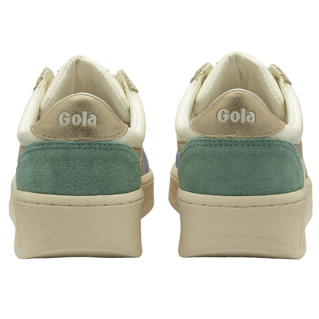 Gola Classics Grandslam Quadrant Sneakers Blancas Lavanda Doradas Verde España | XWP-596478