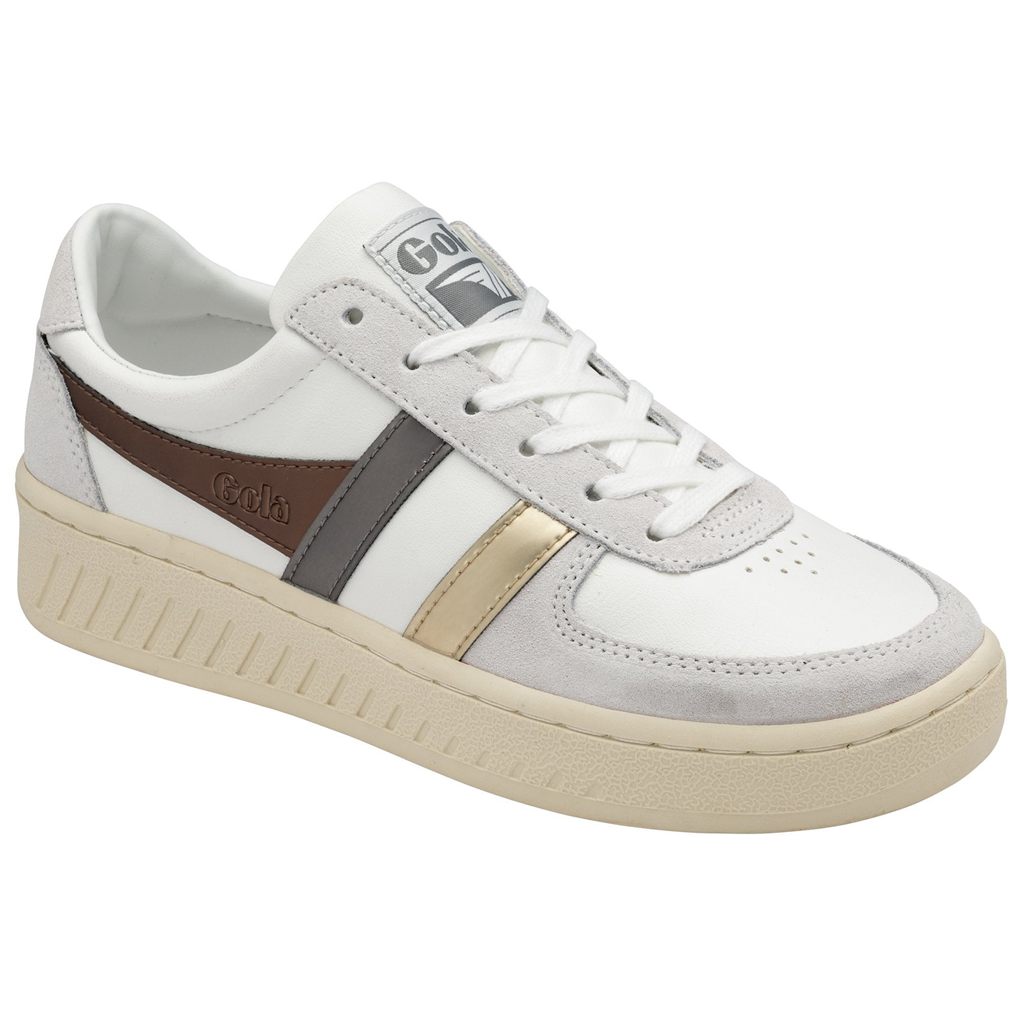 Gola Classics Grandslam Trident Metallic Sneakers Blancas Doradas España | SKR-236458
