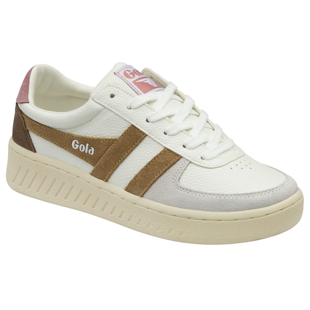 Gola Classics Grandslam Trident Sneakers Blancas Marrones Rosas España | GHK-105723