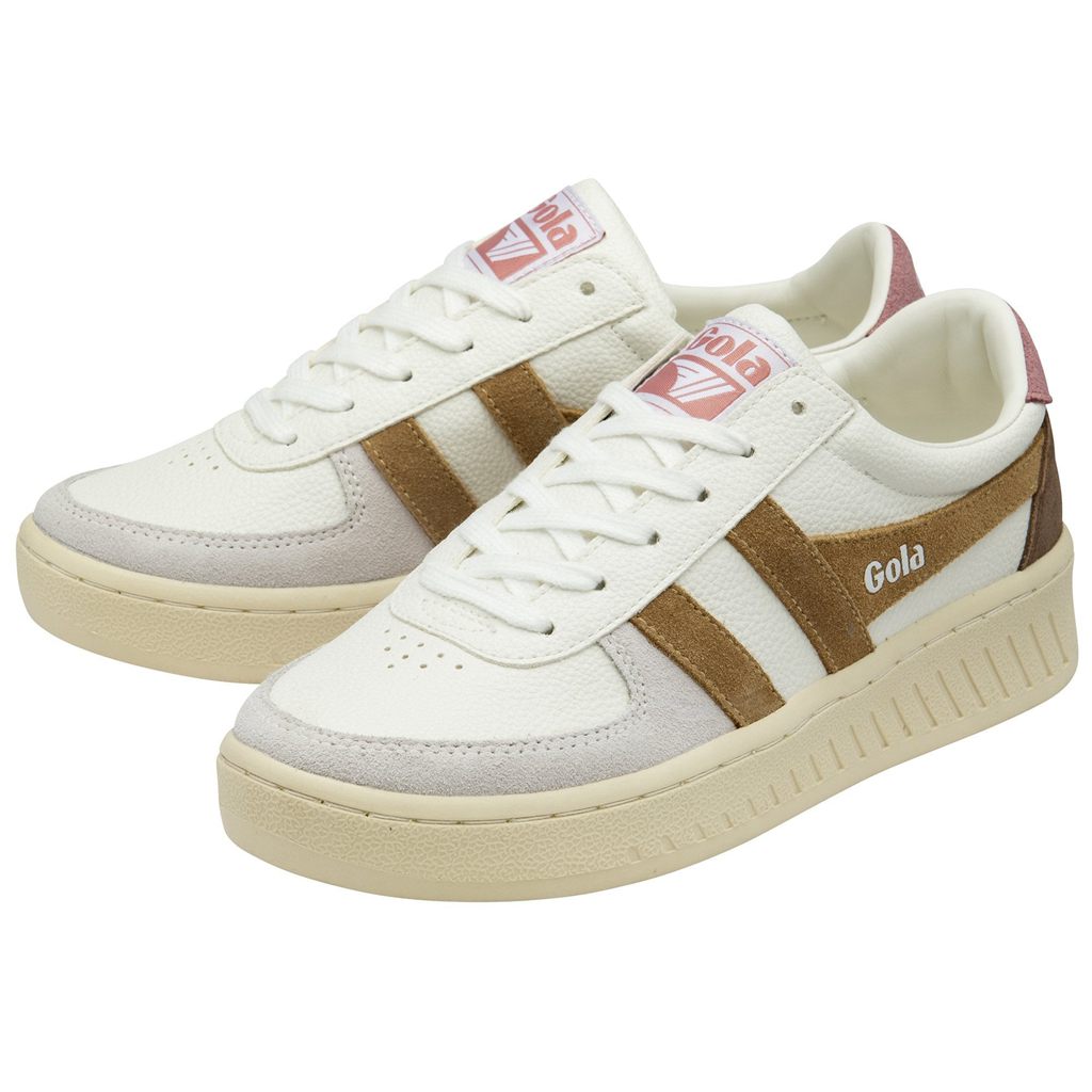 Gola Classics Grandslam Trident Sneakers Blancas Marrones Rosas España | GHK-105723