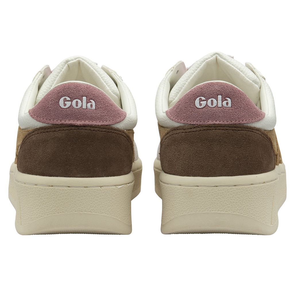 Gola Classics Grandslam Trident Sneakers Blancas Marrones Rosas España | GHK-105723