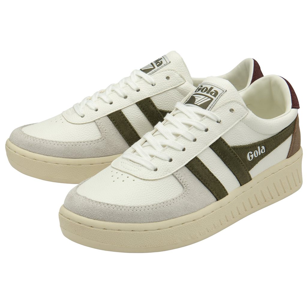 Gola Classics Grandslam Trident Sneakers Blancas Kaki Burdeos España | DCT-153469