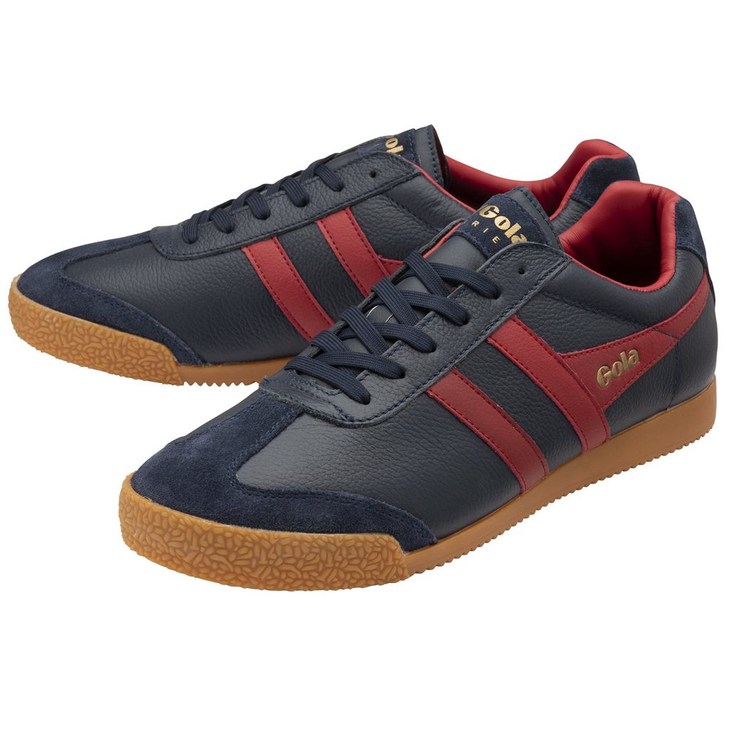 Gola Classics Harrier Leather Sneakers Azul Marino Rojas Oscuro Rojas Oscuro España | OFK-542801