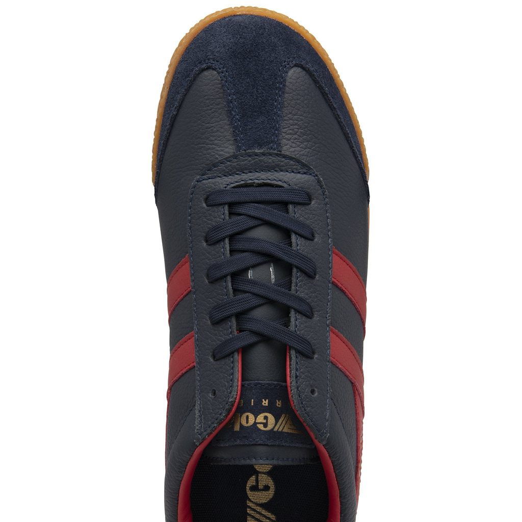 Gola Classics Harrier Leather Sneakers Azul Marino Rojas Oscuro Rojas Oscuro España | OFK-542801