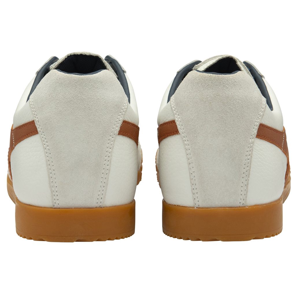 Gola Classics Harrier Leather Sneakers Blancas Naranjas Azul Marino España | FKA-860594