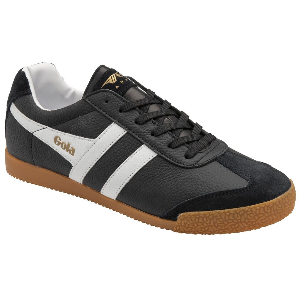Gola Classics Harrier Leather Sneakers Negras Blancas Blancas España | WQO-891632