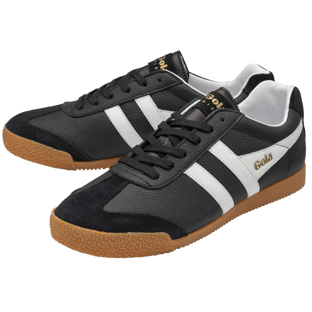 Gola Classics Harrier Leather Sneakers Negras Blancas Blancas España | WQO-891632