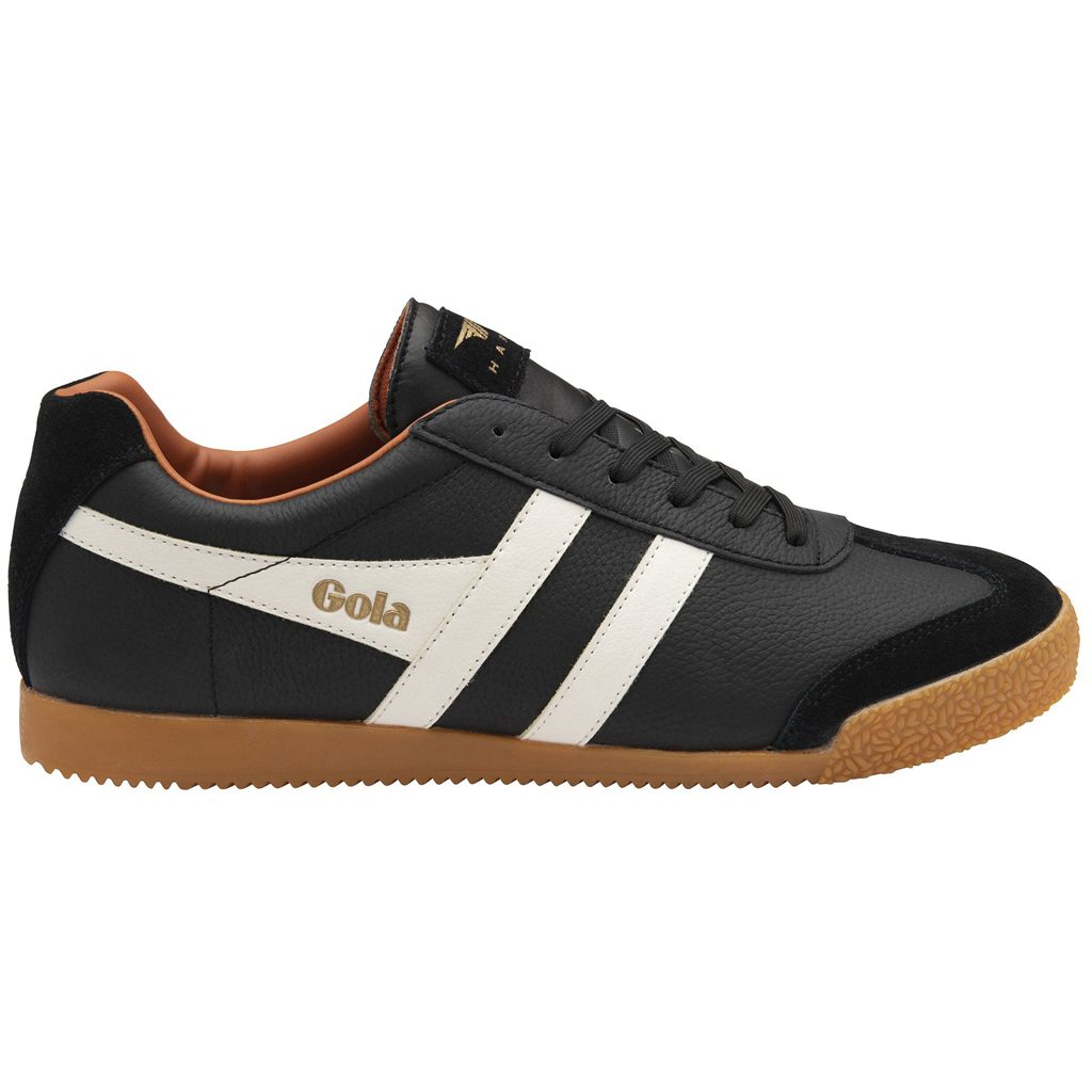 Gola Classics Harrier Leather Sneakers Negras Blancas Naranjas España | XMW-169473