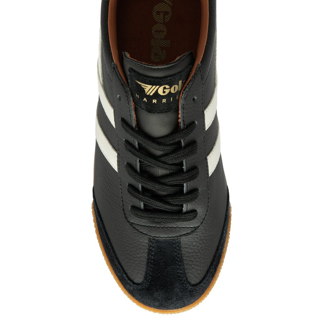 Gola Classics Harrier Leather Sneakers Negras Blancas Naranjas España | XMW-169473