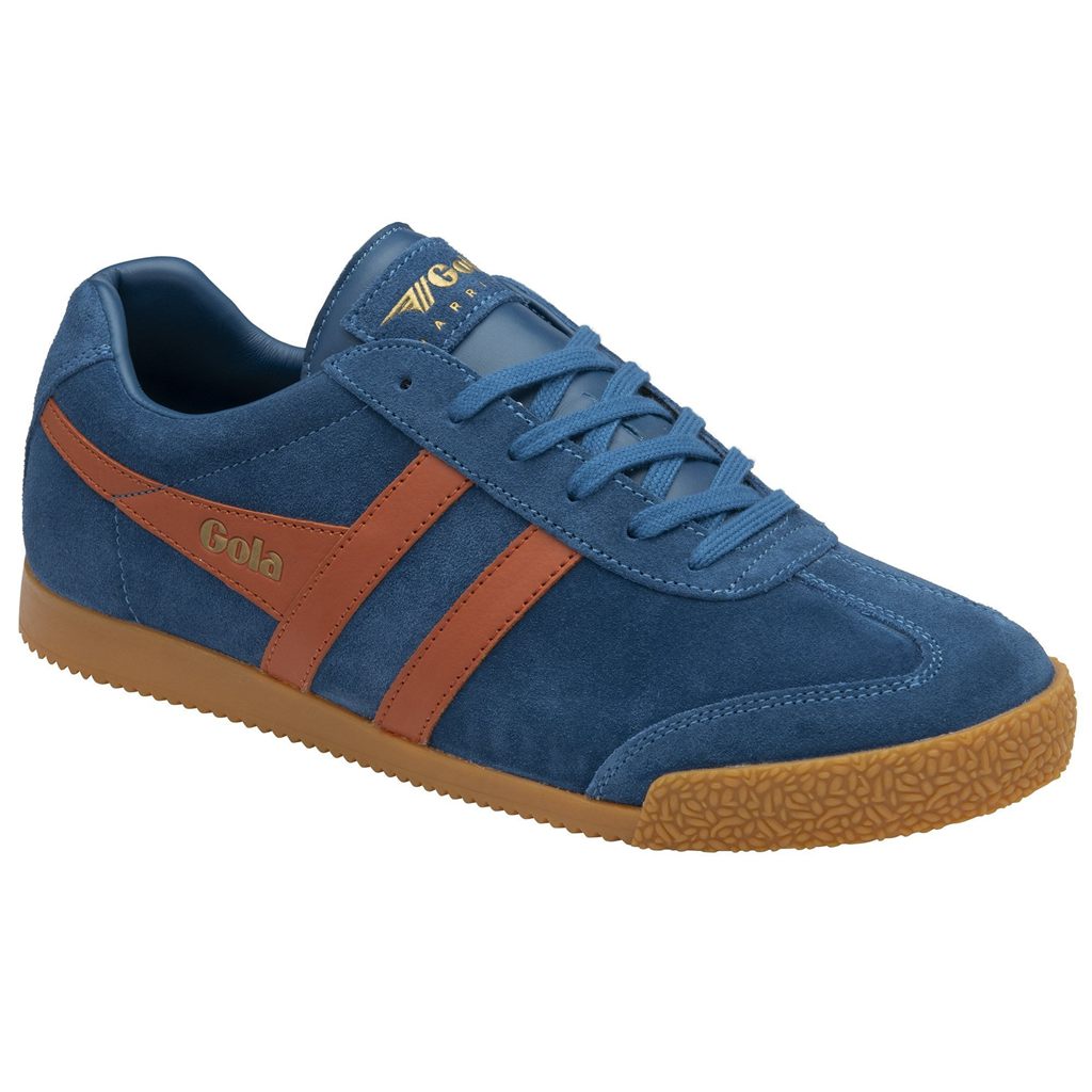 Gola Classics Harrier Suede Sneakers Azules Naranjas España | WZQ-345816